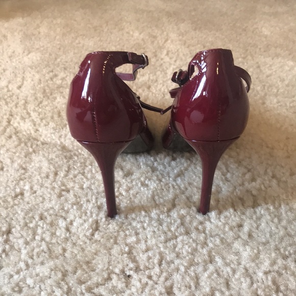 Burgundy Patent-Leather Pumps - Picture 3 of 6